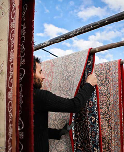 خشک کردن قالی در قالیشویی شهرآرا